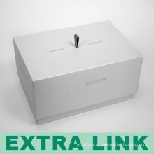 Роскошные высокое качество изготовления экологической твердого картона с логотипом черный шелковый печать прямоугольной коробки сотового телефона